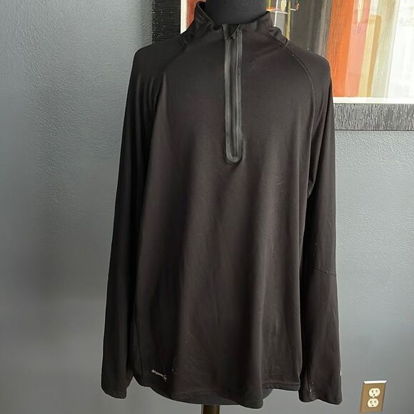 COPY - Russell black dri-power 360 train fit stretch 1/4 zip athleisure top. Me… - Picture 1 of 5